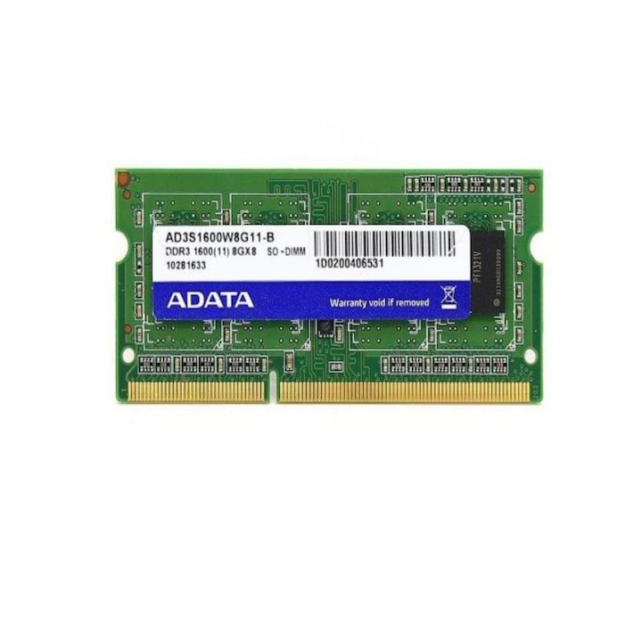 Memorie RAM 8 GB sodimm ddr3, 1600 Mhz, ADATA, pentru laptop
