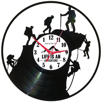 Ceas de perete disc vinil sens invers - Life is an Adventure Ceas de perete disc vinil sens invers - Life is an Adventure