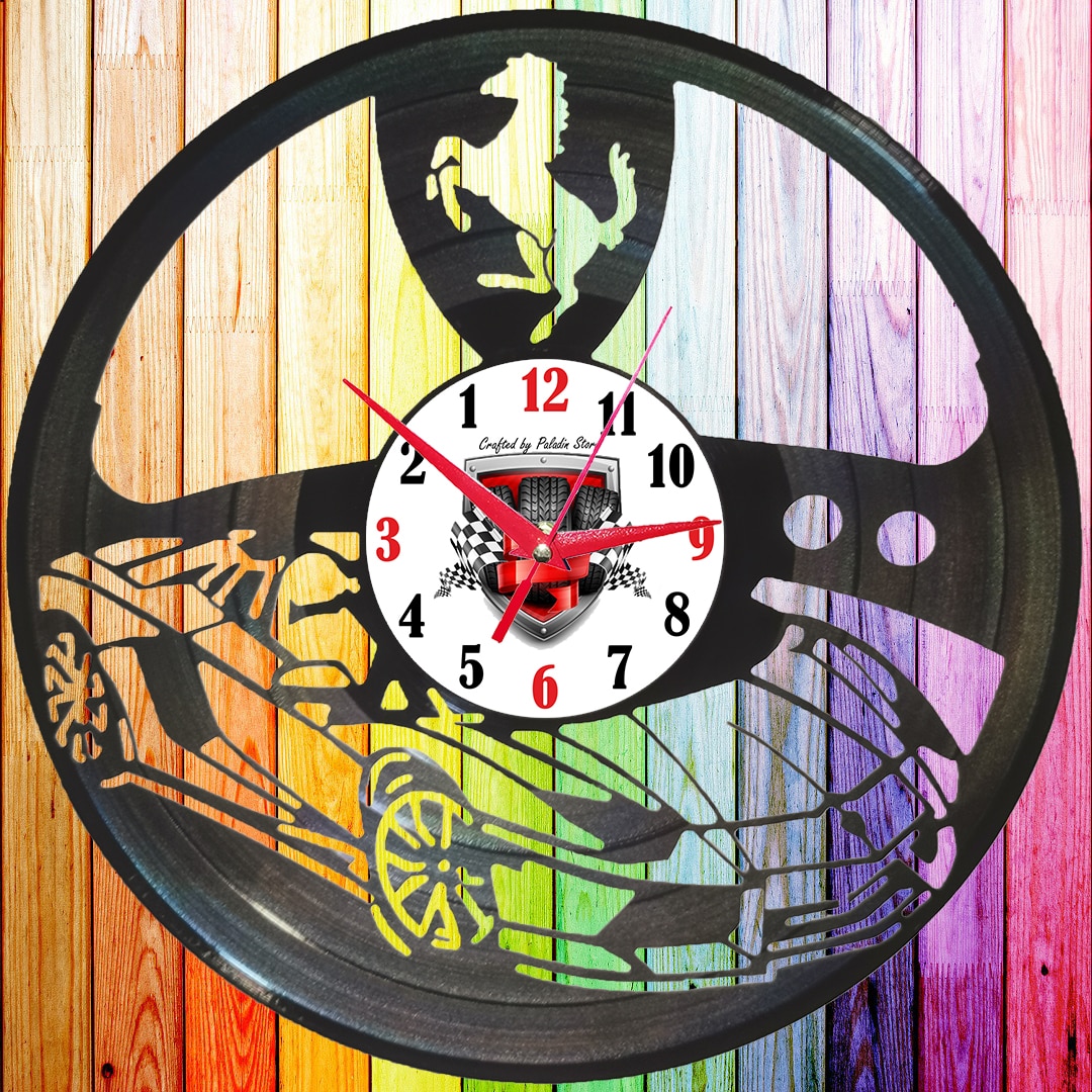 Ceas de perete disc vinil sens invers - Motorsport