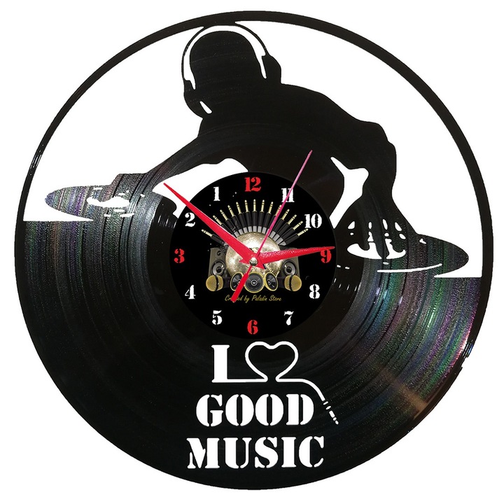 Ceas decorativ pentru perete, Faliorak, Vinil, 30 cm, Negru