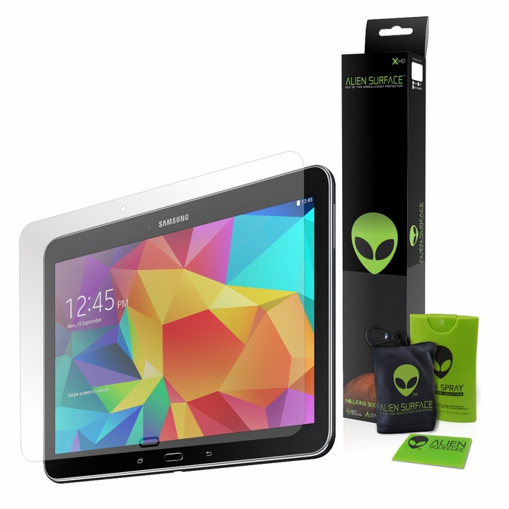 Alien Surface XHD, Samsung Galaxy Tab 4 T530 10.1, képernyővédő fólia + ajándék Alien Fiber
