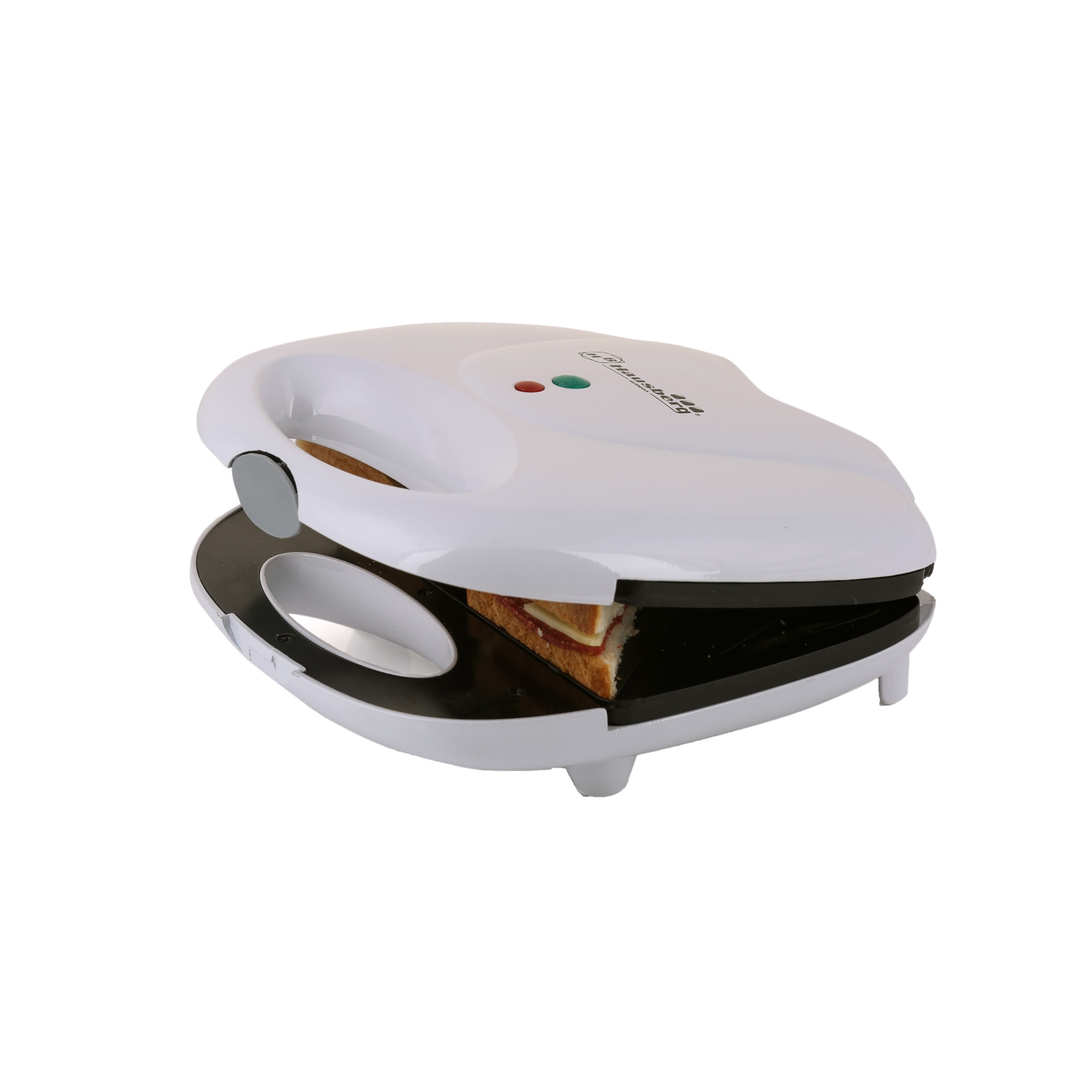 Sandwich-maker Hausberg HB-3530, 750 W, Alb, model triunghi
