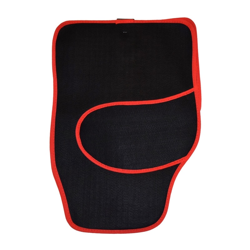 Set covoare interior din mocheta Motor Starter Deluxe, dunga rosie, Pe spate sunt confectionate din cauciuc antiderapant, dimensiuni fata 60 x 41 cm/spate 42 x 30 cm