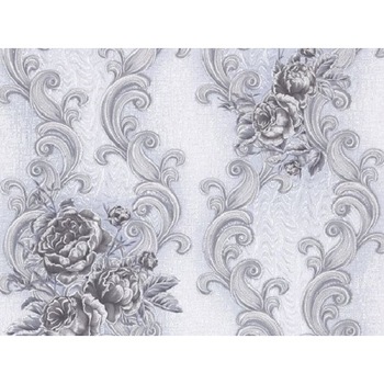 Tapet Slavyanski Oboi, Nadina 7123-10, clasic flori, alb-gri, semilavabil, acrilic, pentru living sau dormitor Tapet Slavyanski Oboi, Nadina 7123-10, clasic flori, alb-gri, semilavabil, acrilic, pentru living sau dormitor