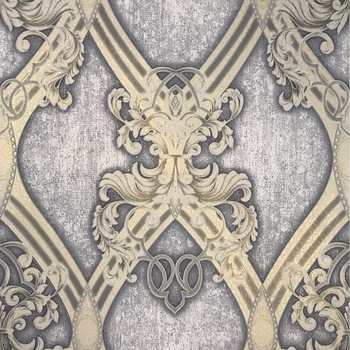 Tapet Slavyanski Oboi, Sparta 6468-10, clasic flori, bej-gri, semilavabil, acrilic, pentru living sau dormitor Tapet Slavyanski Oboi, Sparta 6468-10, clasic flori, bej-gri, semilavabil, acrilic, pentru living sau dormitor