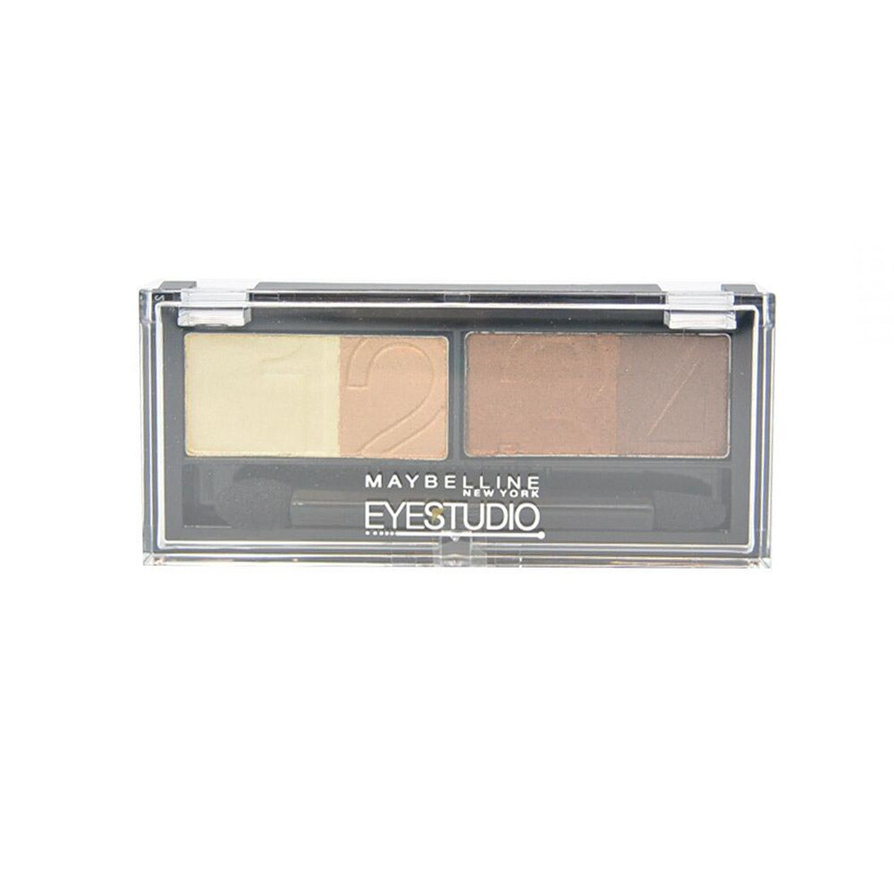 Paleta farduri ce contine highlighter si liner Maybelline Eyestudio Natural Impact , Glamour Browns, 4 nuante