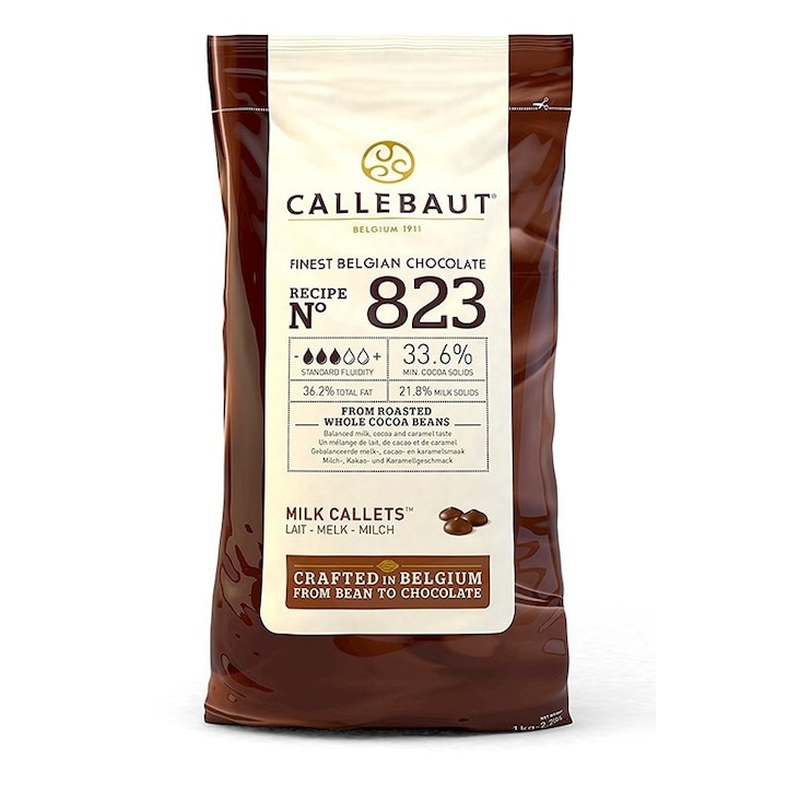 Barry Callebaut ciocolata belgiana specialitate premium 823 dropsuri de ciocolata fina cu lapte 33, 6% cacao, vrac 500g