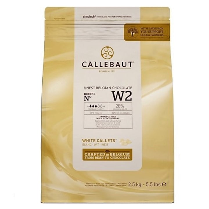 Фин бял шоколад Barry Callebaut, 2,5 кг