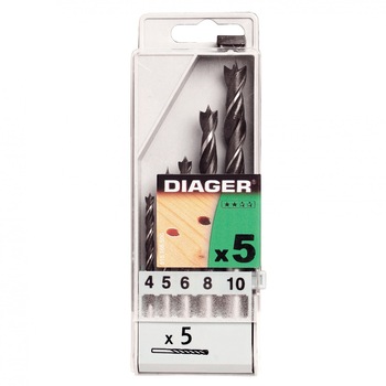 Burghie pentru lemn, 4 - 10 mm, set 5 bucati AN Burghie pentru lemn, 4 - 10 mm, set 5 bucati AN