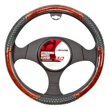 Husa volan cu masaj imit. lemn 37-39 cm 4cars Husa volan cu masaj imit. lemn 37-39 cm 4cars