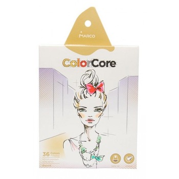 Set 36 de creioane colorate colorcore Marco Set 36 de creioane colorate colorcore Marco