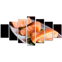 set tablouri multicanvas 7 piese premium art factory truecolor culinar multicolor somon preparat panza pe cadru de lemn decoratiuni moderne pentru casa 70 x 140 cm imagen 29_0_
0