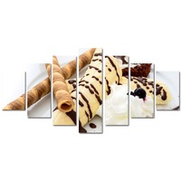 set tablouri multicanvas 7 piese premium art factory truecolor culinar multicolor desert cu banane frisca si topping de ciocolata panza pe cadru de lemn decoratiuni moderne pentru casa 90 x 175 cm imagen 43_0_
0
