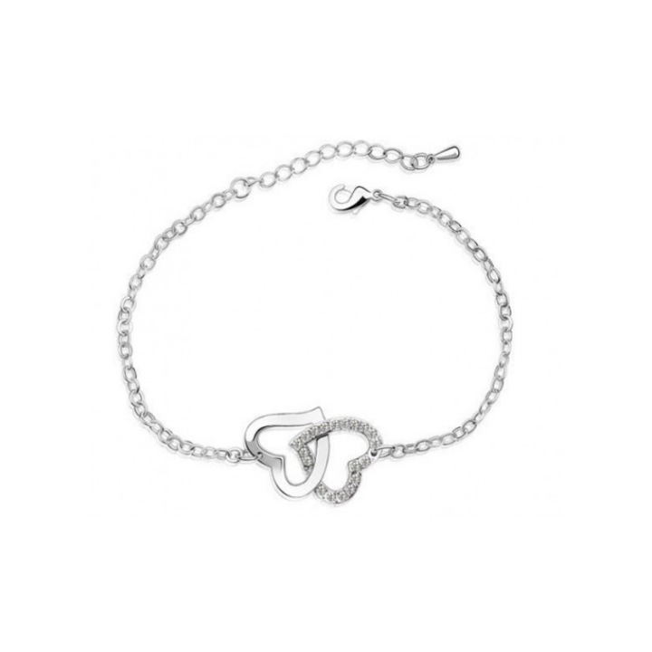 Bratara argint femei inima togheter cu cristale sw alb crystal