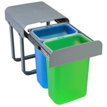 Cos de gunoi incorporabil Aladin pentru colectare selectiva cu doua compartimente x 8 litri Cos de gunoi incorporabil Aladin pentru colectare selectiva cu doua compartimente x 8 litri