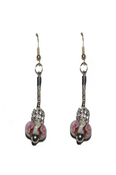 Cercei deosebiti de design de margele, D&J Exclusive, Argintiu