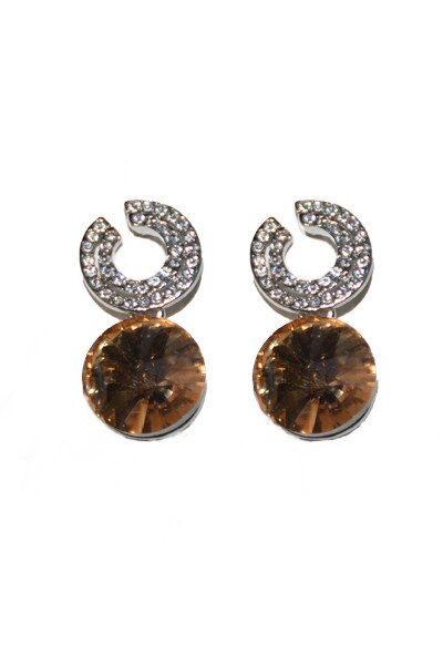 Cercei fashion din cristale, D&J Exclusive,Galben