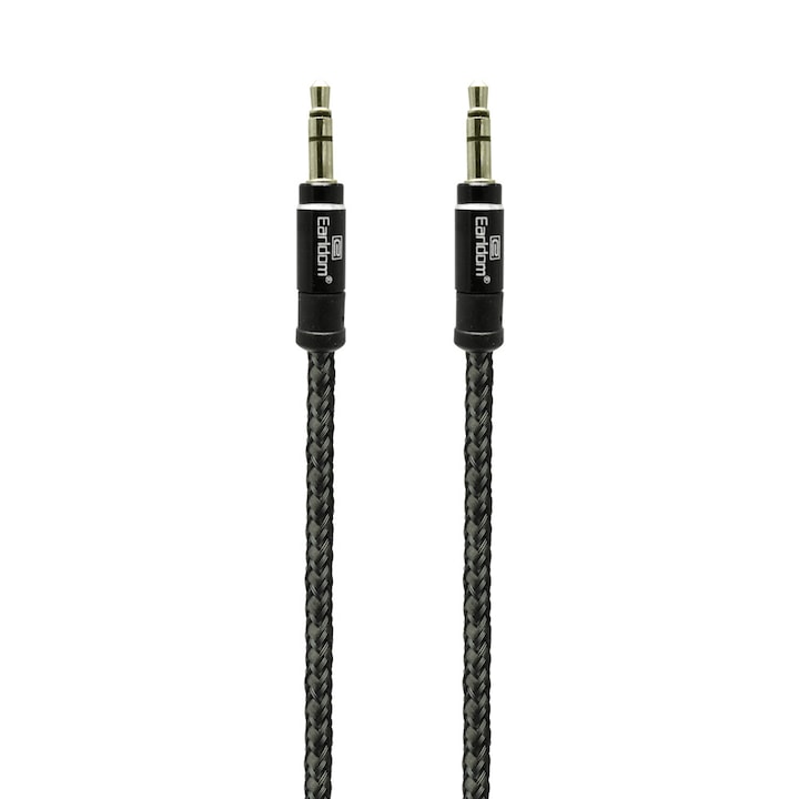 Аудио кабел, Earldom AUX04, 3.5mm жак, М/М, 1.0м, Черен - 14152