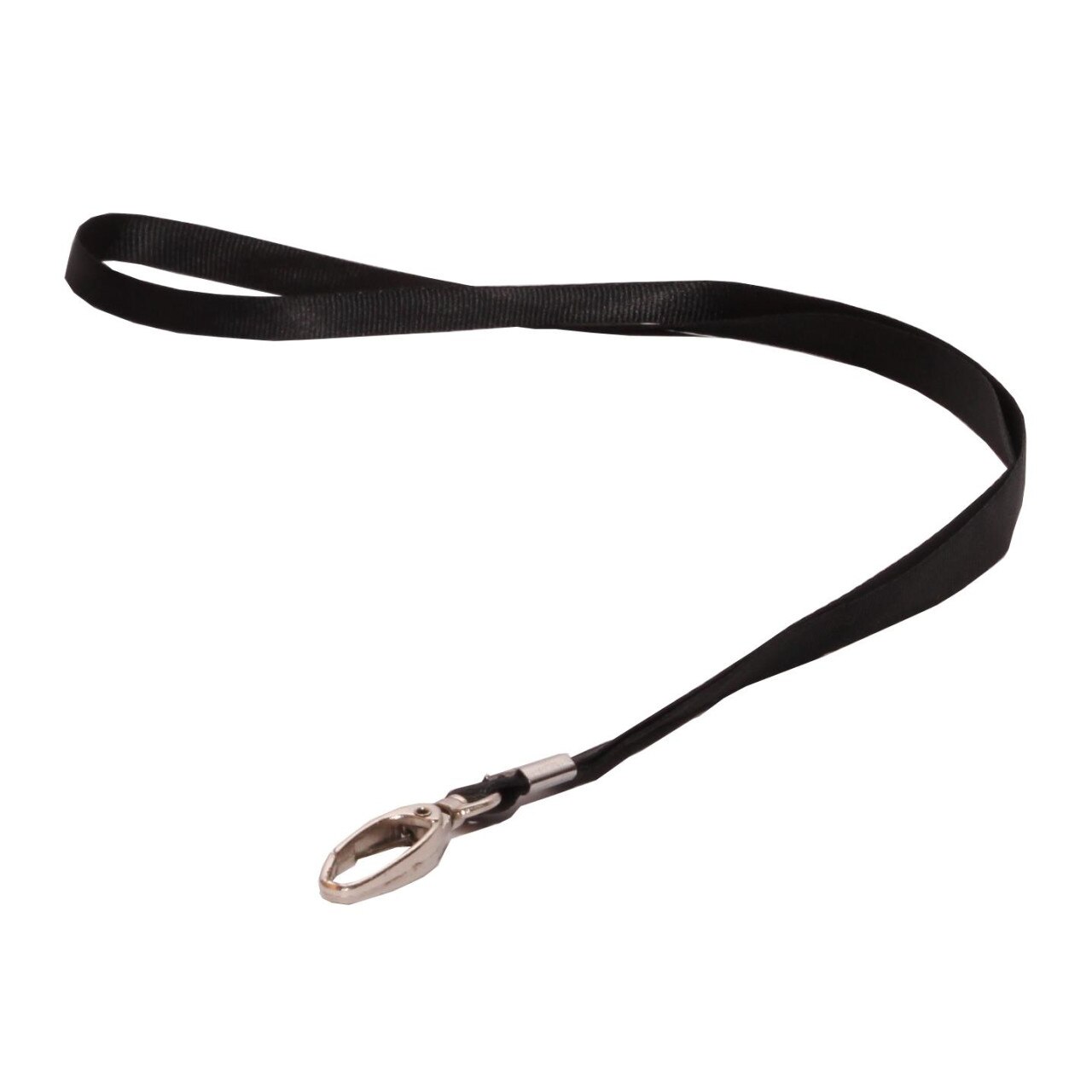 Snur textil cu carabina Eco, latime 1 cm, lungime 85 cm, negru