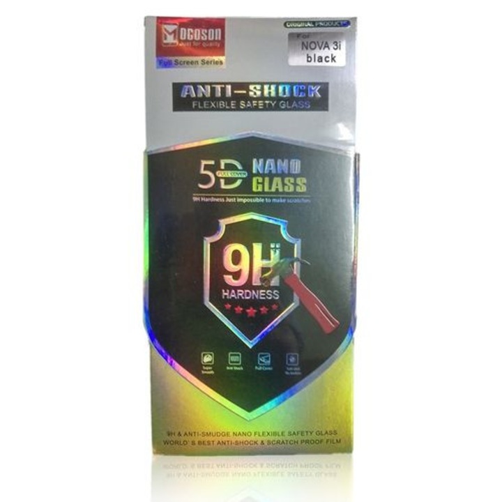 Противоударен стъклен протектор Nano Flexible 5D-Samsung J6 Plus 2018, Прозрачен с черна рамка