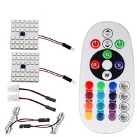 kit 2 placute led multicolore cu telecomanda 12 smd rgb soclu w5w sau sofit12v imagen 5_0_
0