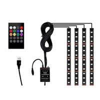 kit 4 benzi led multicolore 22 cm 1cu telecomanda si music controler rgb 12smd 12 v conectare la bricheta imagen 26_0_
0