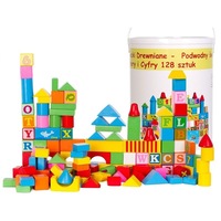 set de constructie didactic pentru copii 128 piese din lemn natural activitati didactice forme geometrice shape bucket imagen 24_0_
0