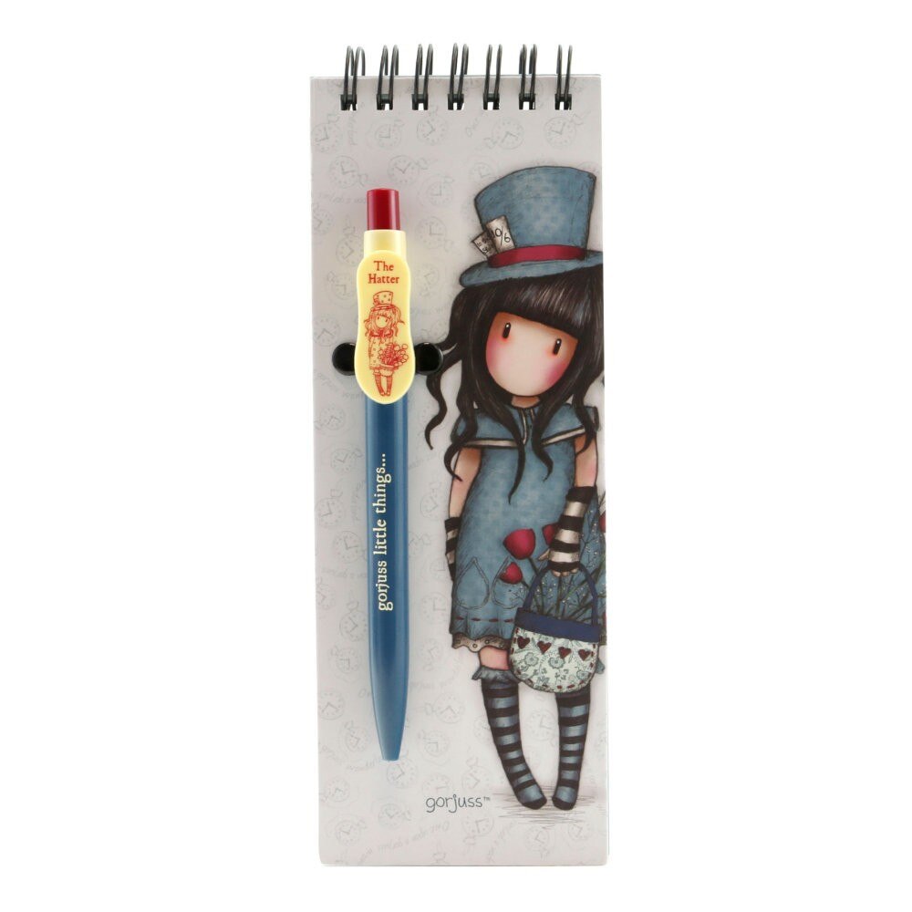 Carnet cu pix Gorjuss The Hatter, 19.5 x 7 cm