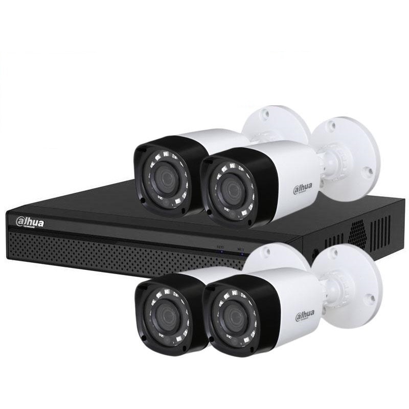 Sistem de supraveghere 4 camere exterior HD, lentila 3.6mm, IR 20M, Dahua