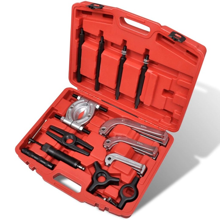 Set extractor si separator rulmenti hidraulic 25 piese, vidaXL, Rosu