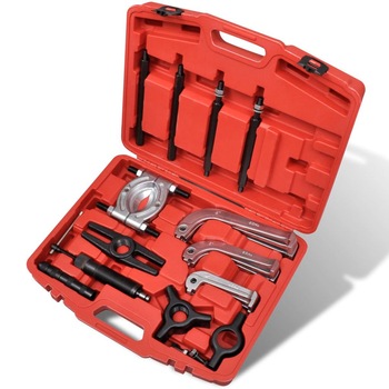Set extractor si separator rulmenti hidraulic 25 piese, vidaXL, Rosu Set extractor si separator rulmenti hidraulic 25 piese, vidaXL, Rosu
