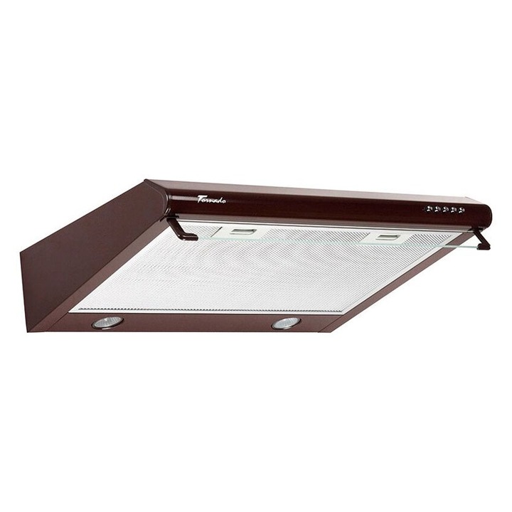 Hota traditionala Tornado Bona 20 (60) LED, 2 motoare, latime 60 cm, absorbtie 560 m3/ora, filtru anti-grasimi aluminiu 5 straturi, Maro