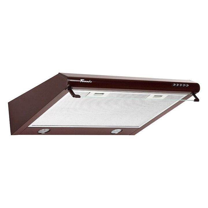 Hota traditionala Tornado Bona 20 (60) LED, 2 motoare, latime 60 cm, absorbtie 560 m3/ora, filtru anti-grasimi aluminiu 5 straturi, Maro