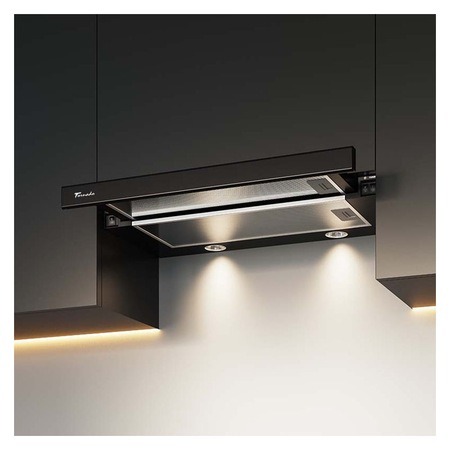 Hota Telescopica Incorporabila Tornado Sondo 700 (50), 1 motor, latime 50 cm, 2 viteze, absorbtie 700 m3/ora, Negru