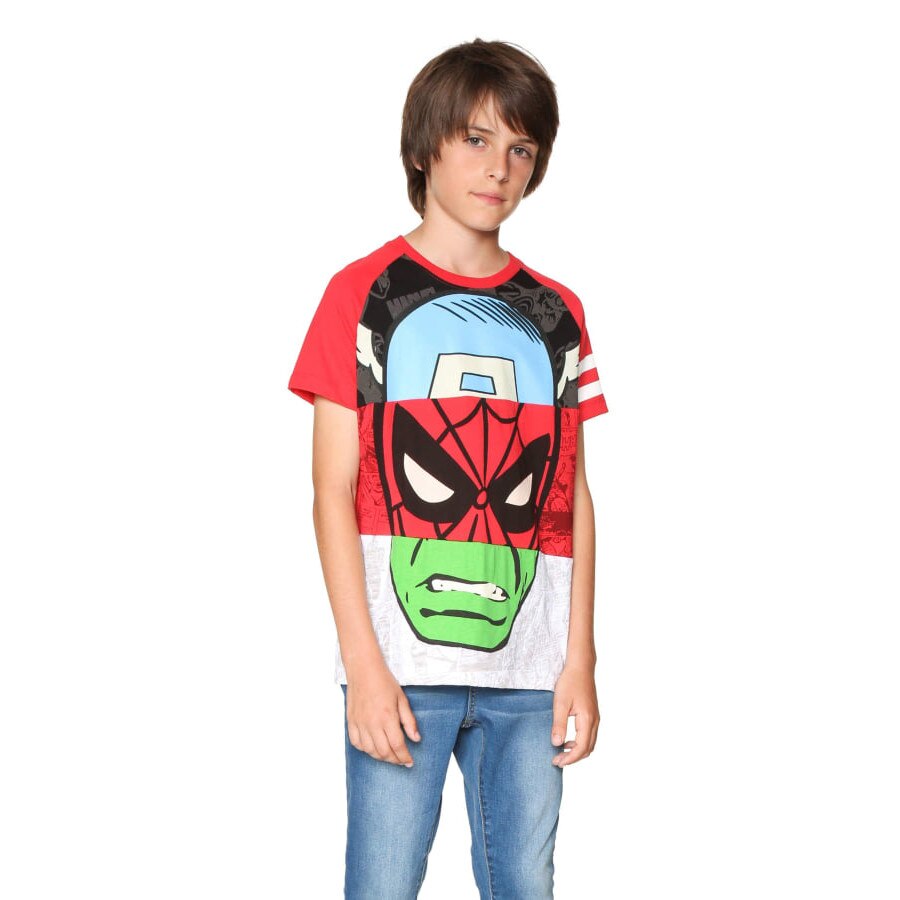 Tricou baieti, Desigual, cu imprimeu animat, Heroes, Marimea 7-8 ani