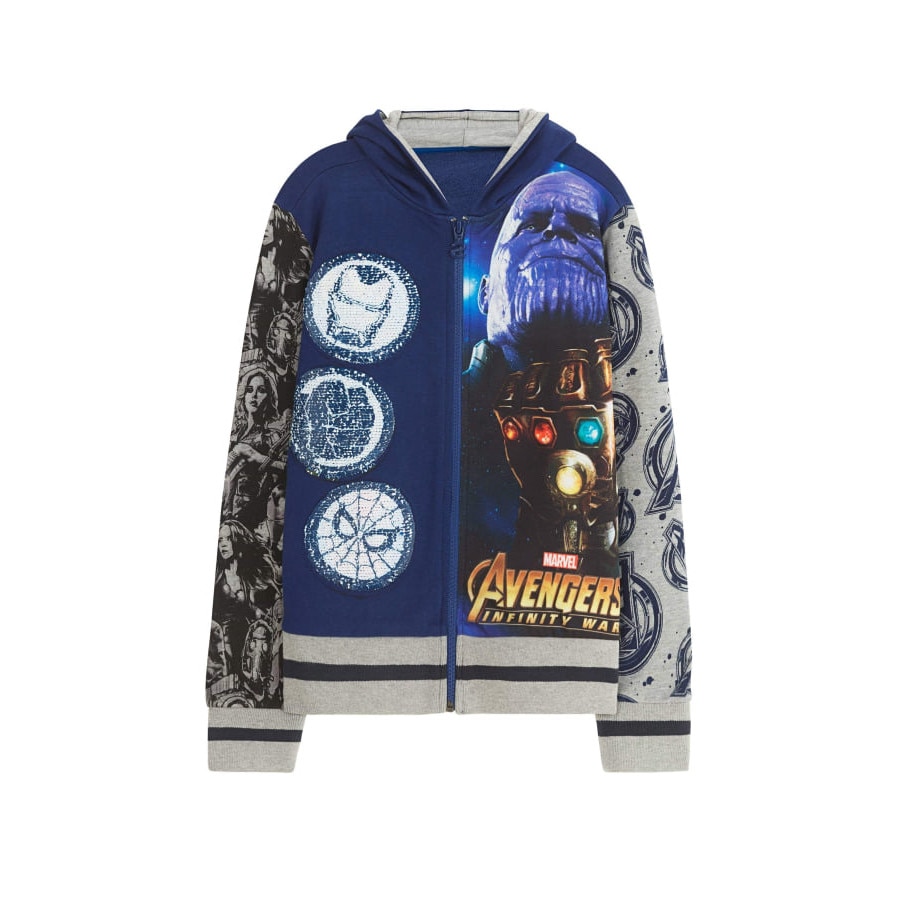 Hanorac baieti, Desigual, cu imprimeu animat, Avengers, Marimea 7-8 ani