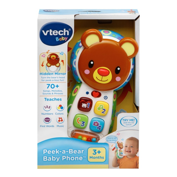Telefon pentru bebelusi, Vtech, Ursulet, Multicolor