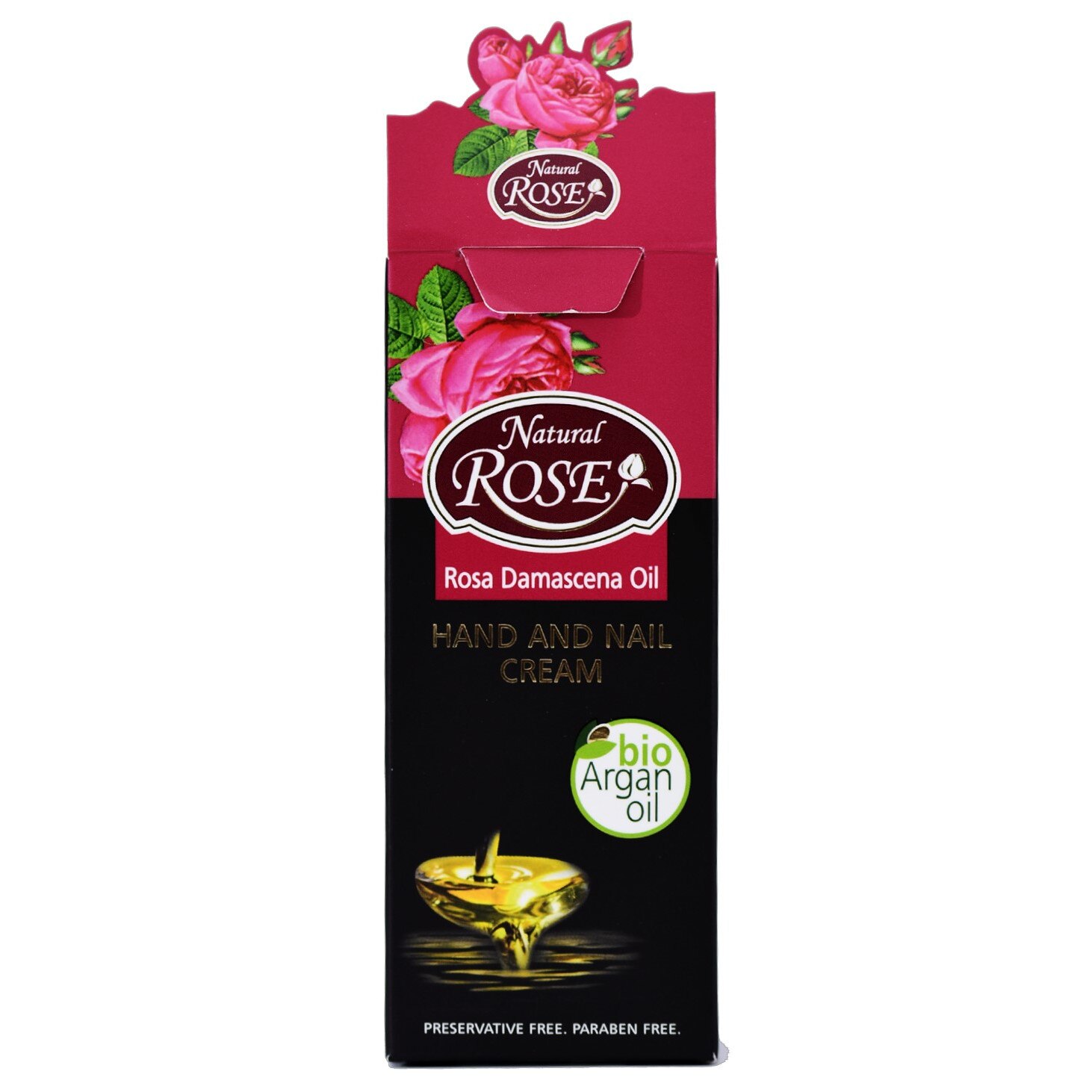 Crema pentru maini si unghii cu extract de trandafiri si ulei de argan bio, 50 ml