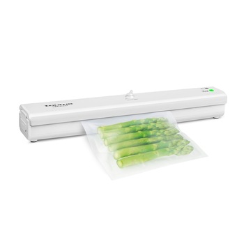 Aparat de vidat Taurus Vac 3000, 100W, 2 functii : vidare + sigilare si sigilare. Latime 28 cm, -0,6 Bar. Alb Aparat de vidat Taurus Vac 3000, 100W, 2 functii : vidare + sigilare si sigilare. Latime 28 cm, -0,6 Bar. Alb