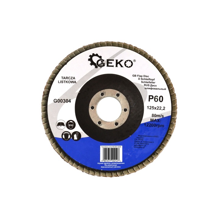 Disc lamelar pentru slefuire 125mm P60, Geko G00304