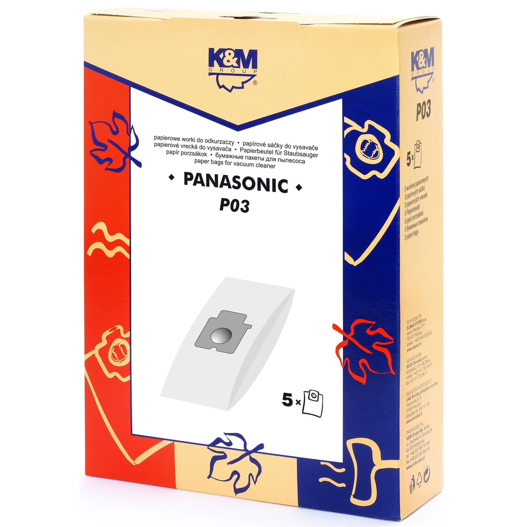 Sac aspirator Panasonic C-20E, hartie, 5X saci, K&M