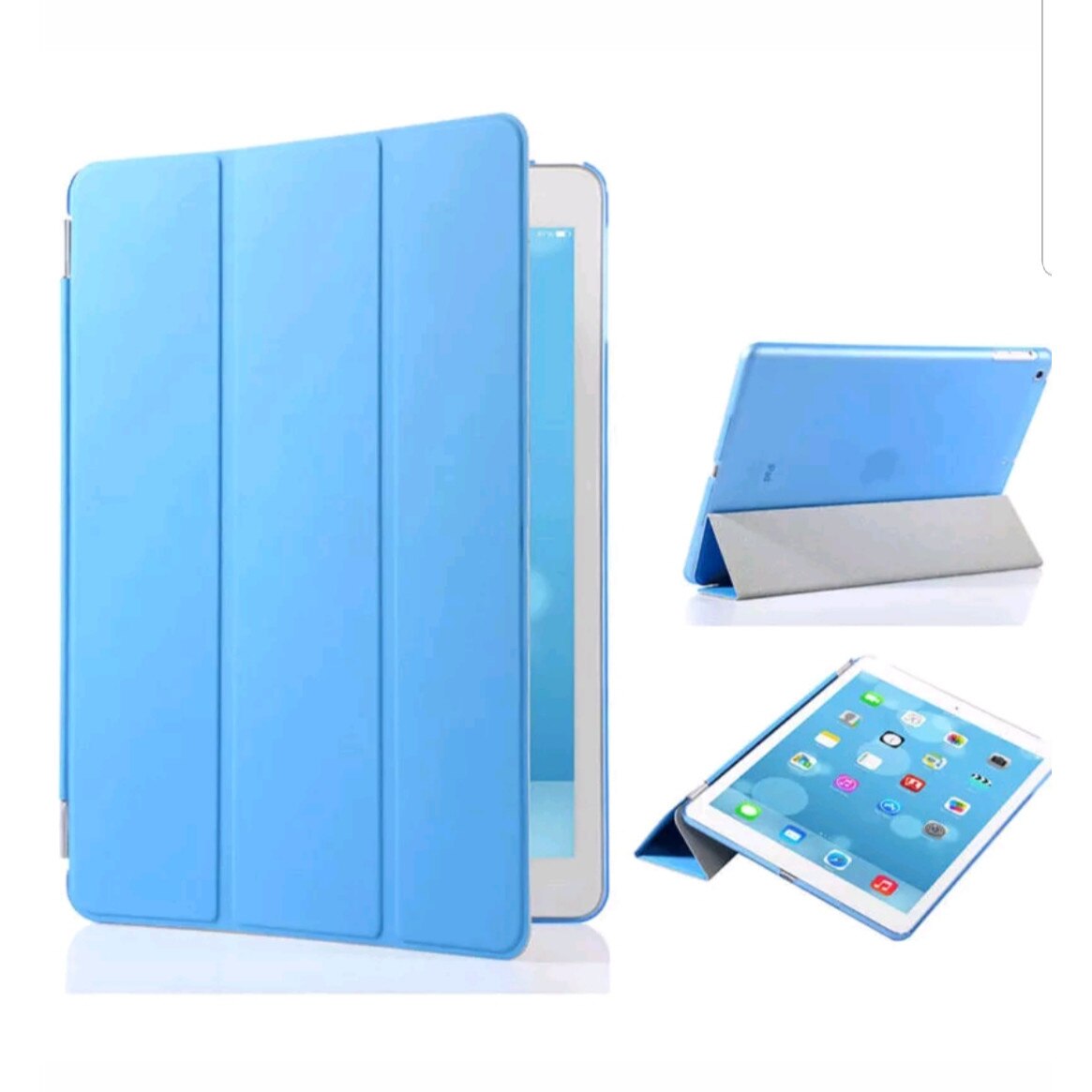 Husa Smart Cover Ipad 9.7" 2017-2018, inchidere magnetica, functie wake-sleep, Albastru