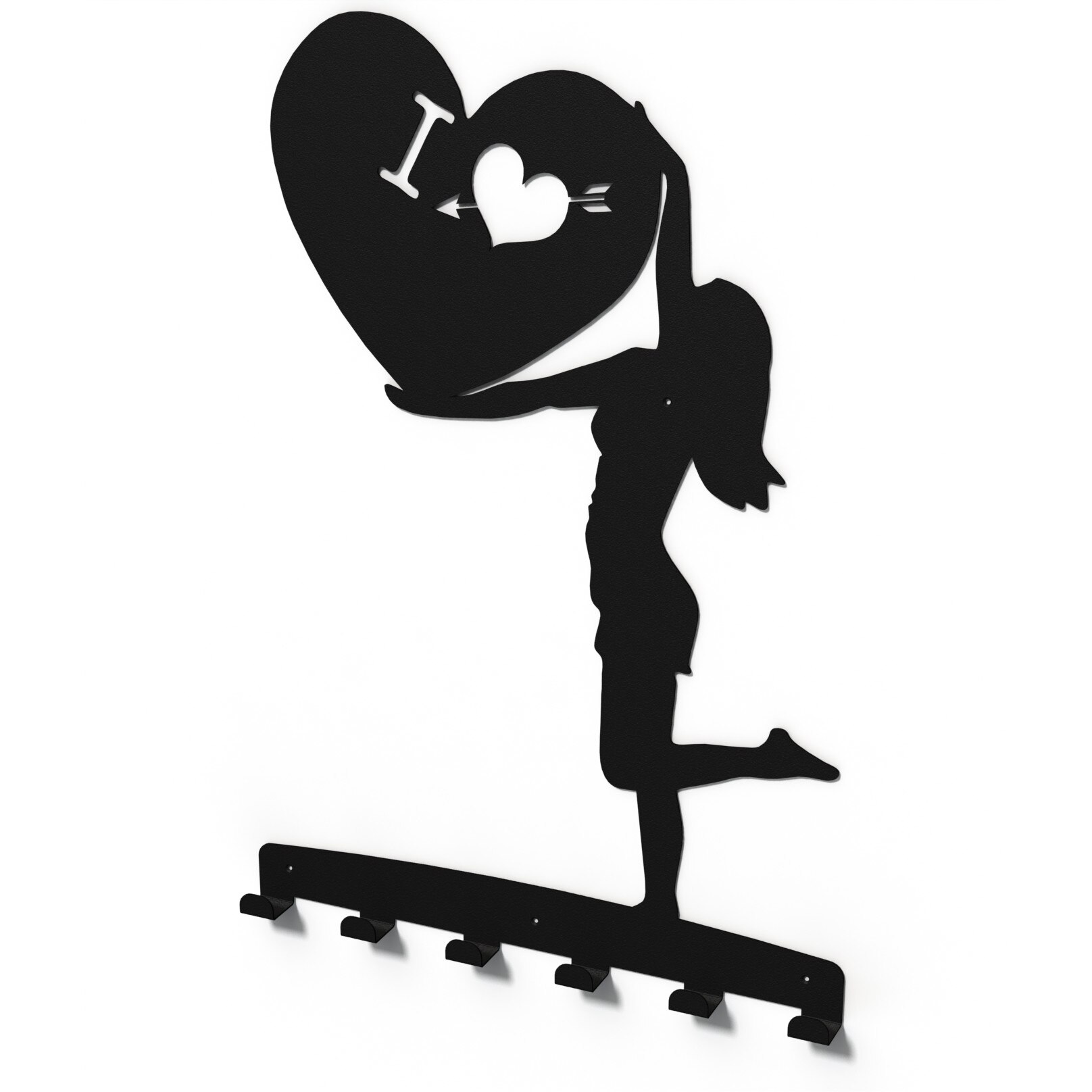 Cuier metalic I LOVE -model 4191