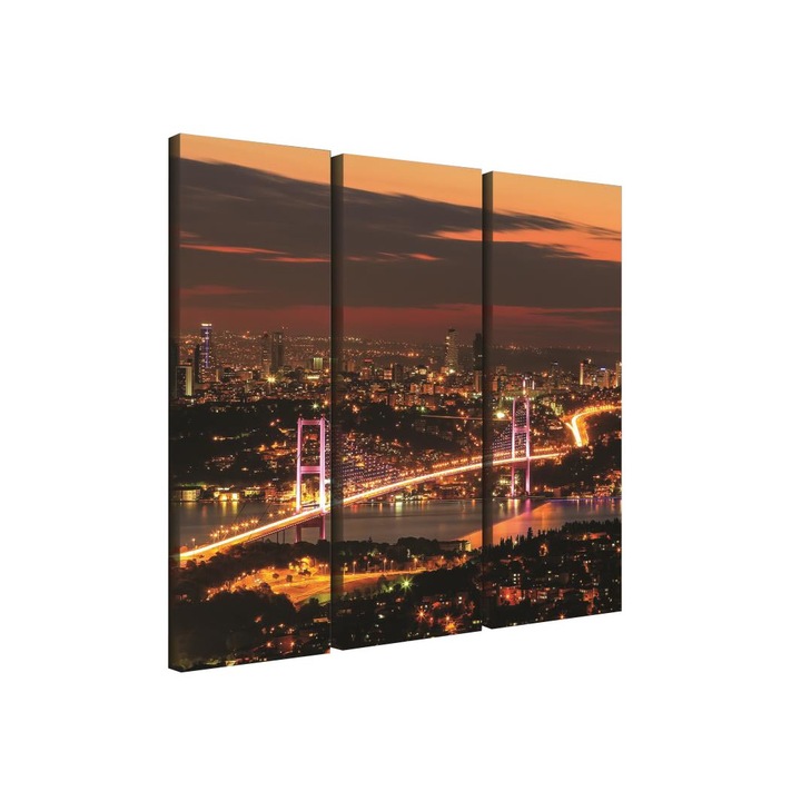 Set Tablouri DEGRETS 78377 Canvas, 80 x 90 cm, 3 piese (3x80x30 cm), Istanbul 1