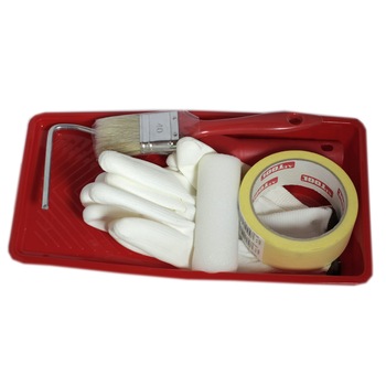 Set 6 accesorii pentru vopsit - rola burete, pensula, banda, manusi Set 6 accesorii pentru vopsit - rola burete, pensula, banda, manusi