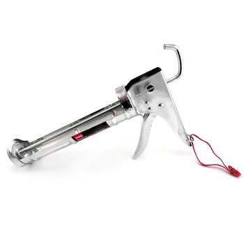 Presa silicon zincat, pistol pentru aplicat cartus 300ml de silicon, acril, adeziv - tija zimtata Presa silicon zincat, pistol pentru aplicat cartus 300ml de silicon, acril, adeziv - tija zimtata