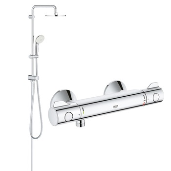 Coloana dus Grohe New Tempesta 200, para fixa 20 cm, para mobila , crom, montare pe perete+ baterie cabina dus termostat Grh 800 Coloana dus Grohe New Tempesta 200, para fixa 20 cm, para mobila , crom, montare pe perete+ baterie cabina dus termostat Grh 800