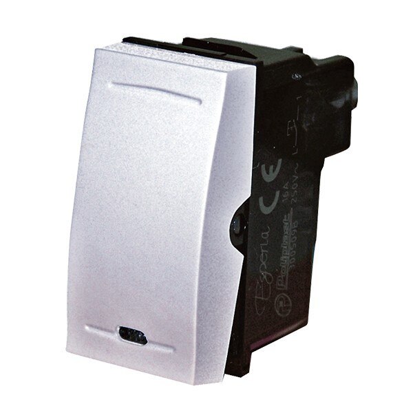 Intrerupator cu revenire, Esperia, incastrat, modular - 1, alb