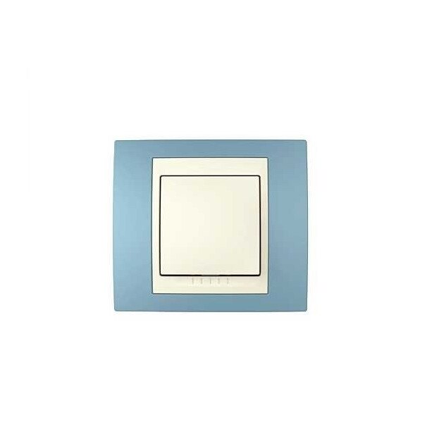 Rama Schneider Electric, 1 post, albastru mangan/alb