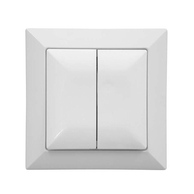 Intrerupator dublu, Abex, incastrat, alb